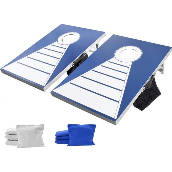 Cornhole Set - Tavolo Da Gioco Portatile In Alluminio - 8 Sacchi Di Fagioli - Dimensioni 915X610Mm-image