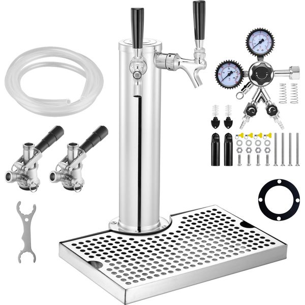 Kit Torre Di Birra Succebuy Con Due Rubinetti: Un Sistema Di Distribuzione Della Birra Senza Pari. Questo Kit Succebuy Ridefinisce La Distribuzione Della Birra A Casa. La Torre Della Birra Con Due Rubinetti è Realizzata In Acciaio Inox 304-image