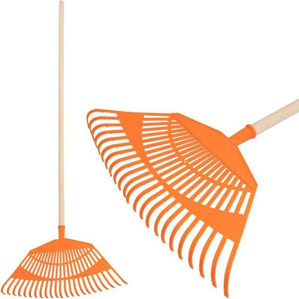 Rastrello Per Foglie Strend Pro R144, In Plastica, 23 Denti, Manico 125 Cm-image