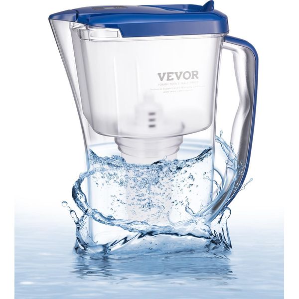 Vevor Caraffa Filtrante Per L'acqua Caraffa Filtrante Per L'acqua 9 Tazze, Sistema Di Filtraggio Dell'acqua Adatto Al Frigorifero, Senza Bpa, Durata 3 Mesi / 150 L, Riduce Il Calcare E Gli Odori Di Cloro Del Piombo-image