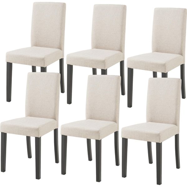 Sedia Da Pranzo 'Hamburg' Set Di 6 Sedie Imbottite Gambe In Legno Beige-image