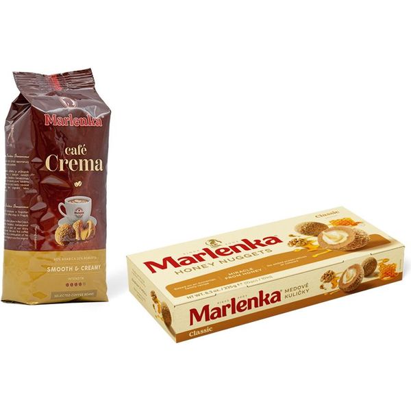 Marlenka® Duopack - Palline Al Miele Con Noci (1 X 235 G) + Caffè Crema (1 X 500 G) - Chicchi Di Caffè-image