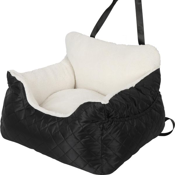 Aopunly Seggiolino Auto Per Cani Robusto Seggiolino Auto Per Cani Di Piccola Taglia - Impermeabile Seggiolino Auto Per Cani Patchwork Bianco E Nero Per Sedili Posteriori E Anteriori-image