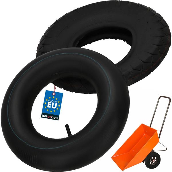 Kotarbau® Pneumatico Per Carriola Pneumatico Di Ricambio Con Camera D'aria Profilo A Blocchi A 4 Strati Pneumatico Per Carriola Con Camera D'aria Ruota Per Carriola Carrello Per Sacchi Pneumatico In Gomma Piena Ruota Per Carriola Gomma Piena Ruota Per Carrello Per Sacchi Ruota Di Ricambio-image