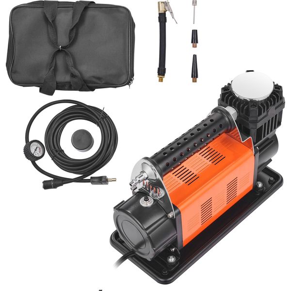 Succebuy Gonfiaggio Pneumatici Portatile 12V, Compressore D'aria Ad Alte Prestazioni Da 7,06 Cfm, Pompa D'aria Off Road Da 150 Psi Con Adattatori Per Auto, Suv, Rv, Camion - Viene Fornito Con Cavo Di Alimentazione Da 6,5 Piedi-image
