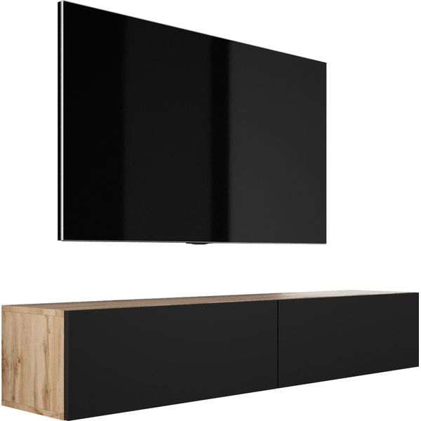 Cabina Tv : Rovere Wotan / Nero Opaco, 170 X 34 X 32 Cm-image