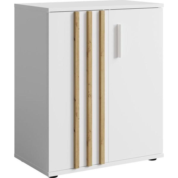 Cassettiera Con Ante Vanadilo 1 - Rovere Artigianale / Bianco-image