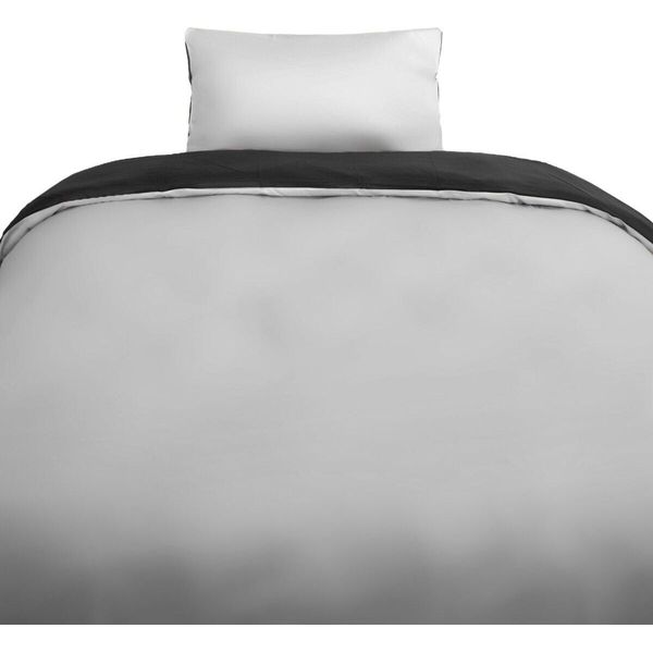 Biancheria Da Letto Monocolore Reversibile 100% Raso Di Cotone Con Cerniera Per Letto Singolo E Matrimoniale Grigio/Antracite 135 X 200 Cm + 80 X 80 Cm-image