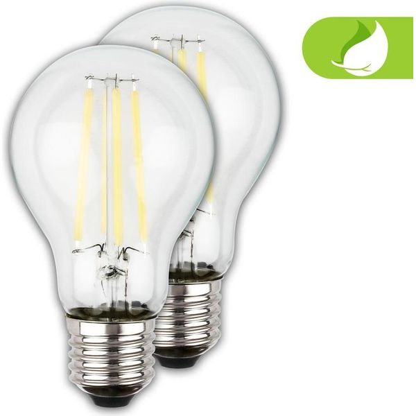 2 X Lampadina Led E27 Lampada Eek A Filament A60 5W Luce Bianca Calda Briloner-image