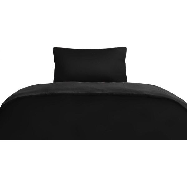 Biancheria Da Letto Monocolore Reversibile In Raso Di Cotone 100% Con Cerniera Per Letto Singolo E Matrimoniale Nero/Antracite 135 X 200 Cm + 80 X 80 Cm-image