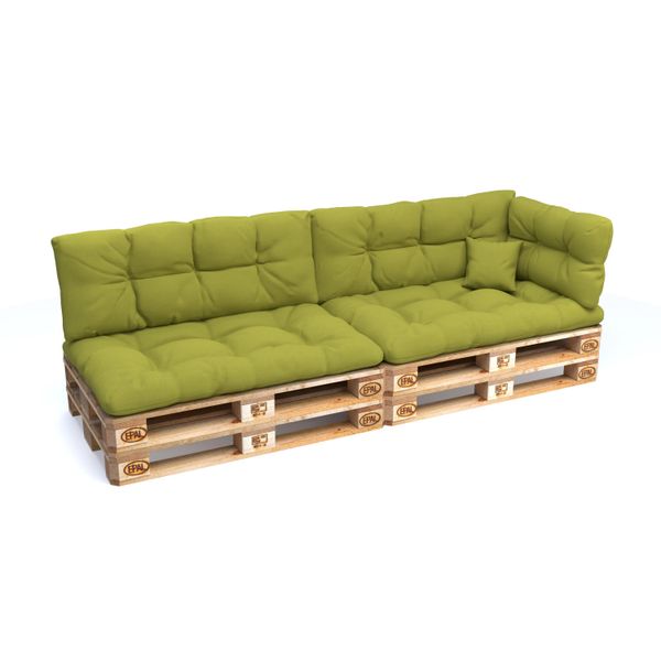 Pokar Cuscini Per Pallet Con Bella Trapuntatura Cuscino Per Divano In Pallet, Dimensioni:Set Di 6, Colore:Lime-image
