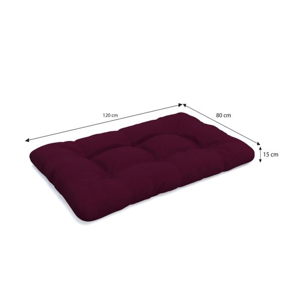 Pokar Cuscino Per Pallet Con Bella Trapuntatura Cuscino Per Divano In Pallet, Dimensioni: Cuscino Di Seduta 120 X 80, Colore: Viola-image