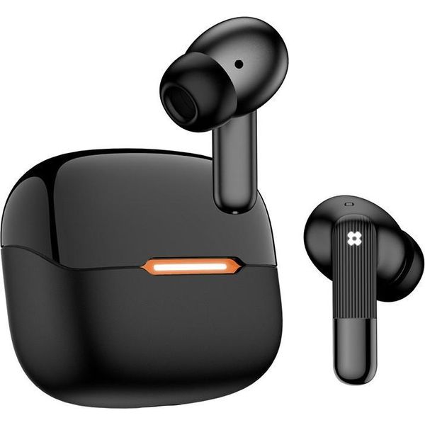 Inf Auricolari Bluetooth Bianco-Arancio: Anc+Enc, 6 Microfoni, Audio Spaziale Nero+Arancio-image