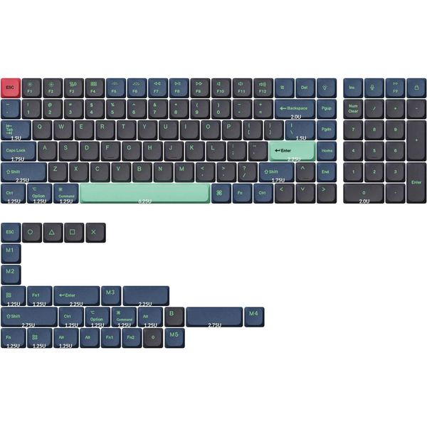 Keychron Set Di Copritastiera Per Tastiera Meccanica Us Ansi, Basso Profilo Dye-Sub Pbt Lsa Set Completo Di Copritastiera. Hacker-image