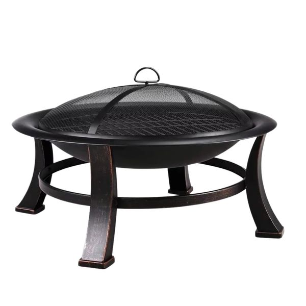 Fossa Per Il Fuoco Da Giardino - Ciotola Per Il Fuoco - Cesto Per Il Fuoco - Caminetto Da Patio - Griglia Per Barbecue A Legna In Acciaio Con Griglia Per Il Fuoco - Ideale Per Il Giardino, Il Campeggio E Il Pic-image