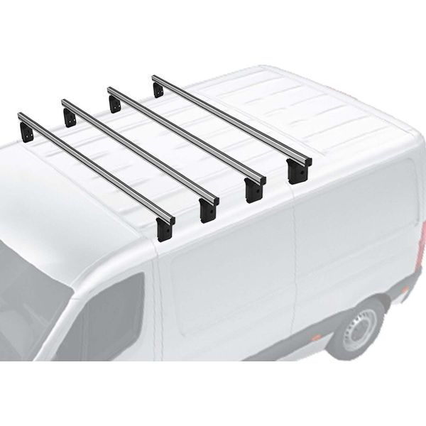 Traversa Portatutto Menabo Per Toyota Proace 2016-2025 Portapacchi Base Alluminio Grigio 4X-image