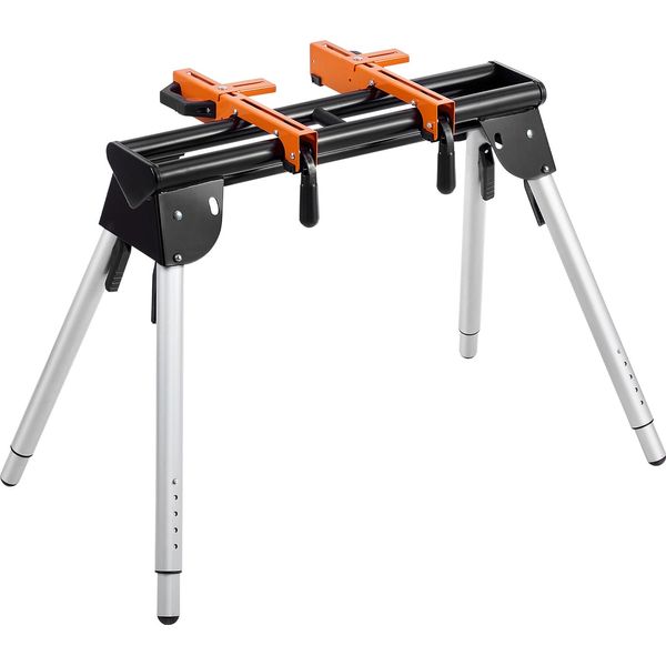 Succebuy Cavalletto Per Troncatrice, Portata 150 Kg, Acciaio, Cavalletto Pieghevole Con Morsetti Di Supporto Monoblocco, Altezza Regolabile Da 74,5 A 82,5 Cm, Compatto Pieghevole Per Troncatrice-image