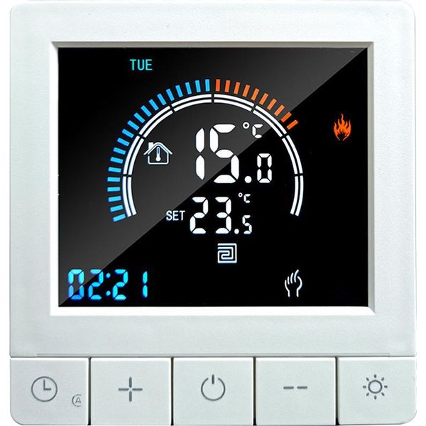 Termostato Digitale Programmabile Con Blocco Bambini, Wlan, Display Lcd, Sensore Ntc, Riscaldamento Elettrico, Pavimento Caldo, Termoregolatore A Pavimento, Smart Wall Per Casa, Ufficio, Hotel-image