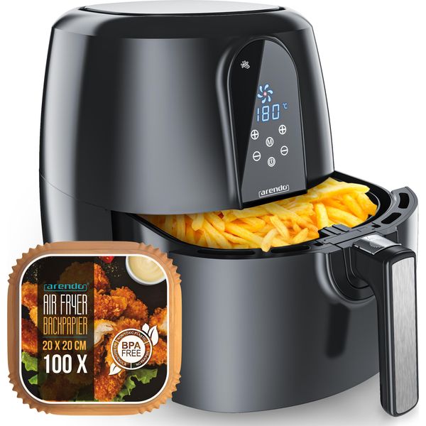 Friggitrice Ad Aria Calda Arendo Xxl Airfryer 5,2 Litri, Fino A 200 Gradi, Sistema Di Convezione 3D, Display, 1800 W, Friggitrice, Friggitrice Ad Aria Calda, Friggere Senza Olio, Timer, 7 Programmi-image