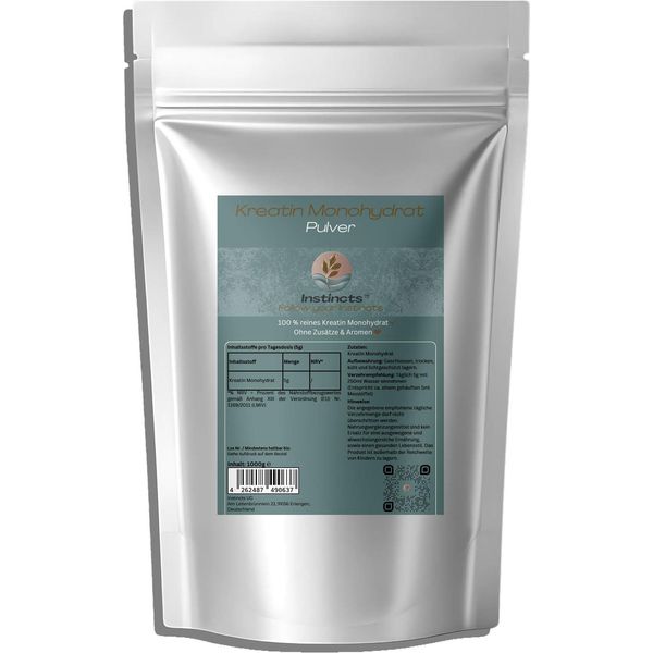 Instincts, Creatina Monoidrato - 1000G Doypack, 100 % Pura Creatina Monoidrato Senza Additivi E Aromi-image