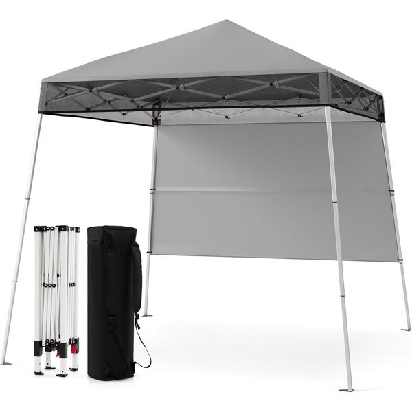 Costway Gazebo 2X2M, Gazebo Pieghevole Pop Up Regolabile In Altezza Con Parete Laterale E Borsa, Gazebo Da Giardino Per Feste Gazebo Da Giardino Impermeabile Protezione Solare Grigio-image
