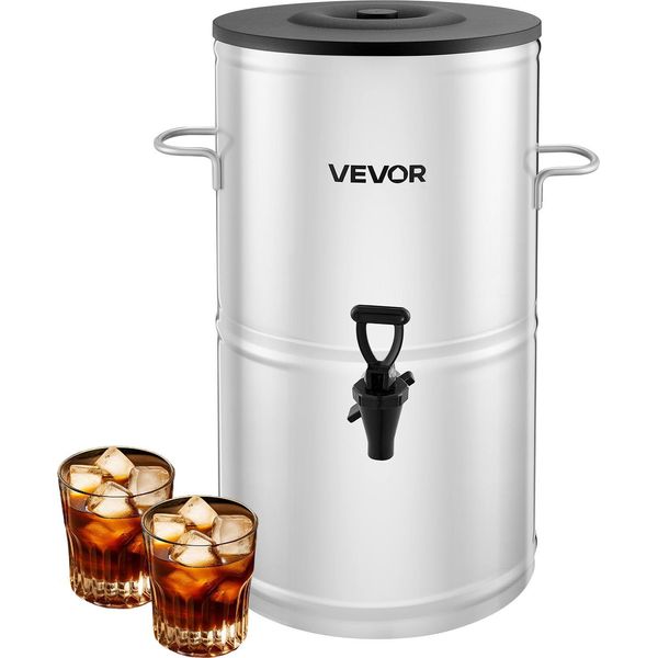 Distributore Di Tè Freddo Vevor Distributore Di Bevande In Acciaio Inox 304 Distributore Di Bevande Da 15 L Con Rubinetto E Maniglia, Adatto Per Bevande Calde E Fredde, Per Tè Freddo, Caffè, Acqua In Bar E Ristoranti-image