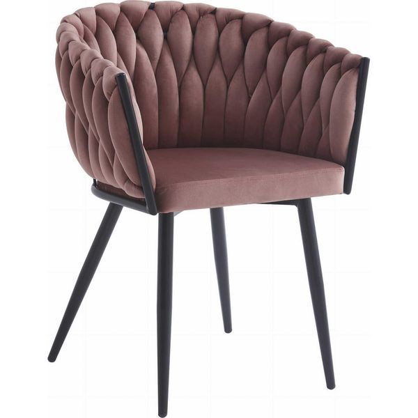 Sedia Valora Orion In Velluto Rosa Scuro Con Gambe Nere X1 | Sedia Rosa Scuro Con Gambe Nere Audaci-image