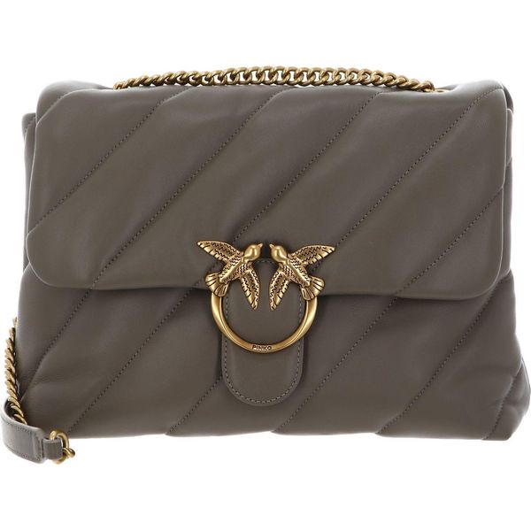 Pinko Pelle Borsa A Tracolla Borsa A Tracolla Love Puff Big Cl Sheep Nappa Walnut - Antique Gold Grigio Talpa-image