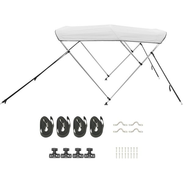Succebuy Bimini Top Copertura Barca 3-Bow 216-229 Cm, Grigio Chiaro-image