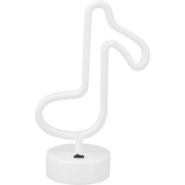 Desktop Neon Light Unique Music Note Shaped Night Lamp Home Bedroom Kids Room Table Decorationwarm Light-image