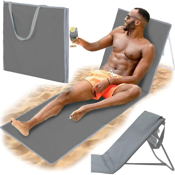 Tappetino Da Spiaggia, Sdraio Pieghevole Con Schienale, Per Prendere Il Sole, Borsa Leggera 2 In 1-image
