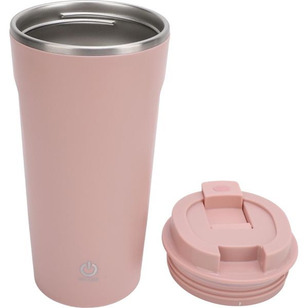 Tazza Da Caffè Auto-Riempitiva Tazza Di Miscelazione Automatica In Acciaio Inox Ricaricabile Con Coperchio Per L'ufficio, L'auto E La Casa Rosa-image