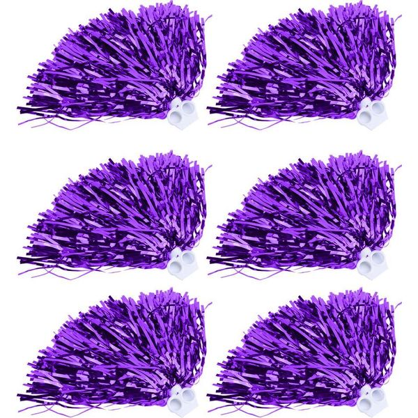 Moda Cheerleader Pom Poms Sport Party Dance Accessori (Viola)-image