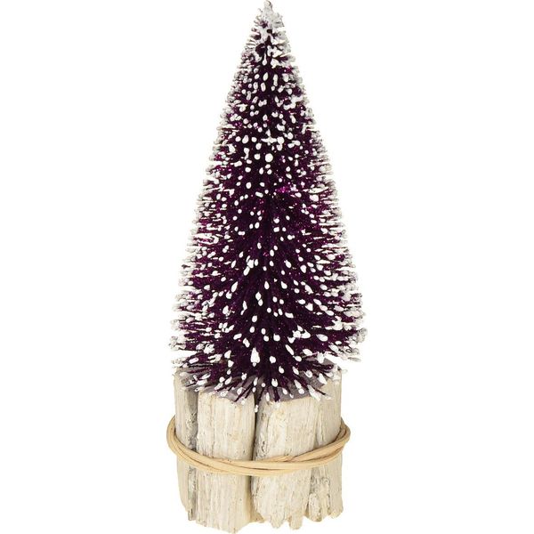 Decorazione Per Albero Di Natale Con Base In Legno Albero Di Natale Artificiale, 3 Pezzi-image