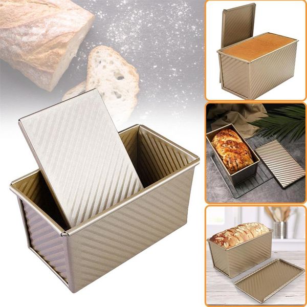 Padella Di Pane Con Coperchio Stampo Da Forno Torta Tostata Acciaio Al Carbonio Antiaderente Scatola Di Pane Tostato Strumenti Di Cottura-image