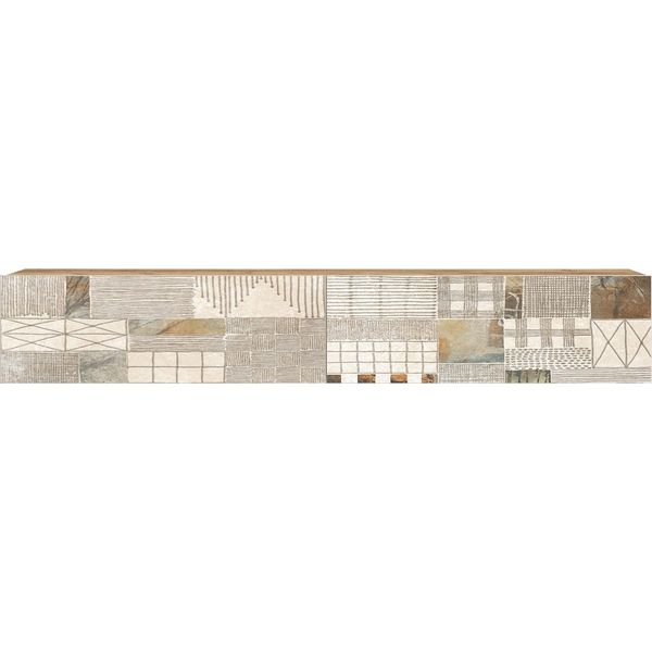 Mobile Tv Rebecca Mobili Kasuri 29,5X180X31,5 Truciolato Rovere Chiaro Bianco Moderno-image