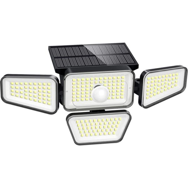 270LED Luce Solare Alimentata A Led Pir Sensore Di Movimento Luci All'aperto Impermeabile Giardino Lampada Luce Notturna 3 Modalità Di Luce Per Giardino Patio Cortile Recinzione Paesaggio Cortile-image