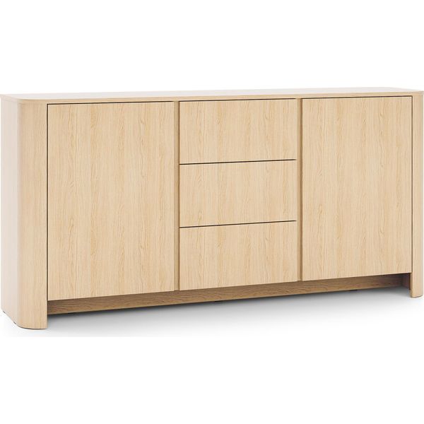 Credenza, Rovere Di Vicenza, 103 X 39 X 132 Cm | Mobile Moderno Con Bordi Arrotondati-image