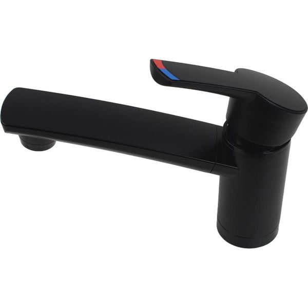Miscelatore Monocomando Como Compact Camper Caravan Campeggio Barca + Interruttore Nero-image