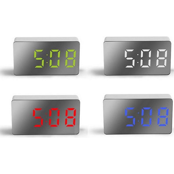 Led Specchio Sveglia Digitale Sveglia Multifunzionale Mini Sveglia Elettronica Per Camera Da Letto Soggiorno Ufficio-image