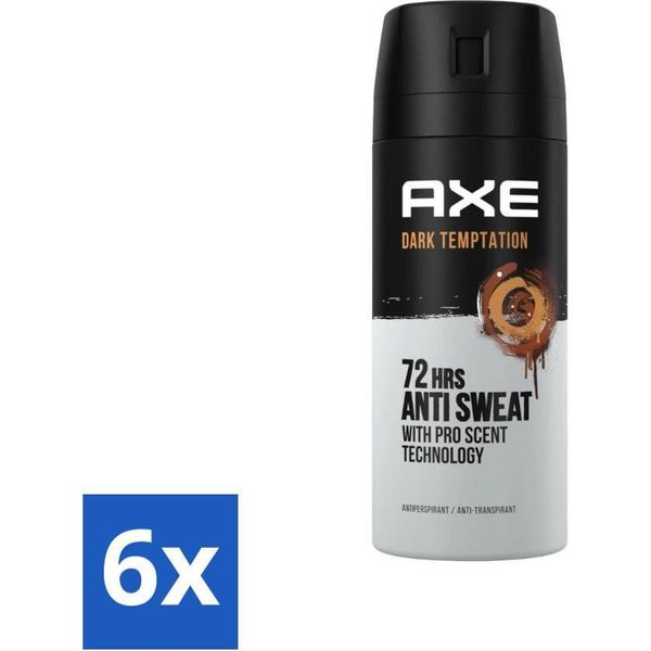 Ax – Deodorante Spray – 72 Ore Anti-Sudore – Tentazione Oscura – 150 Ml - Confezione Risparmio - 6 Pezzi-image