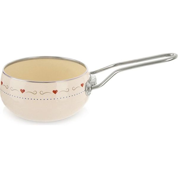 Orion | Casseruola - Casseruola Smaltata - 15 Cm - Color Crema - Design Retrò - Lavabile In Lavastoviglie - Adatto All'induzione-image