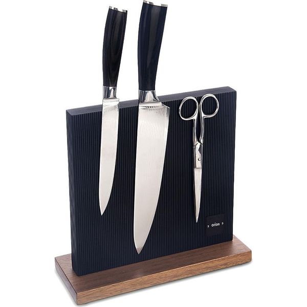 Orion | Blocco Magnetico Per Coltelli - Nero - 24X24 Cm - Bifacciale - Contenitore Per Utensili Da Cucina-image