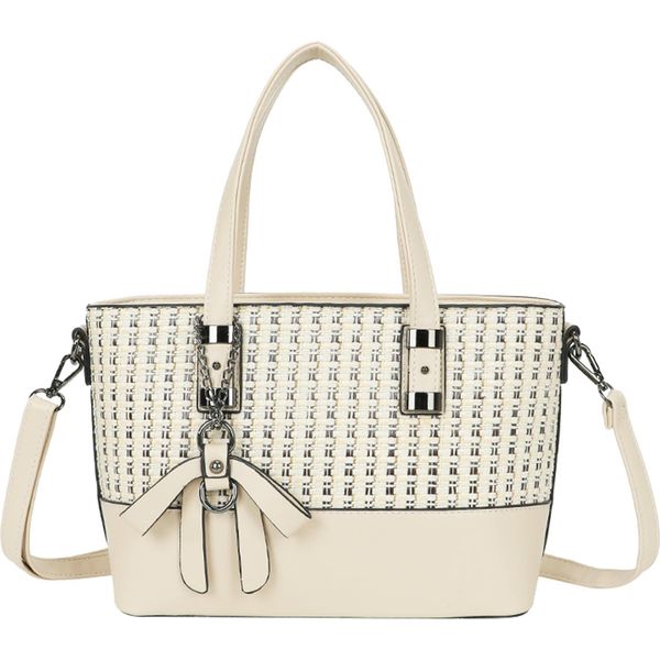 Gallantry, Shopper Strutturata Da Donna Con Motivo A Quadri E Tracolla, Giallo-Grigio-image