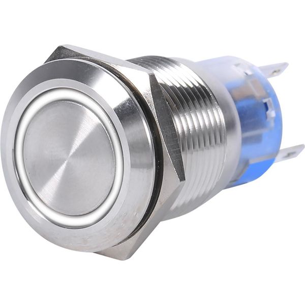 Interruttore A Pulsante Autobloccante In Acciaio Inox Impermeabile Da 19 Mm 12-24 V Led Bianco-image