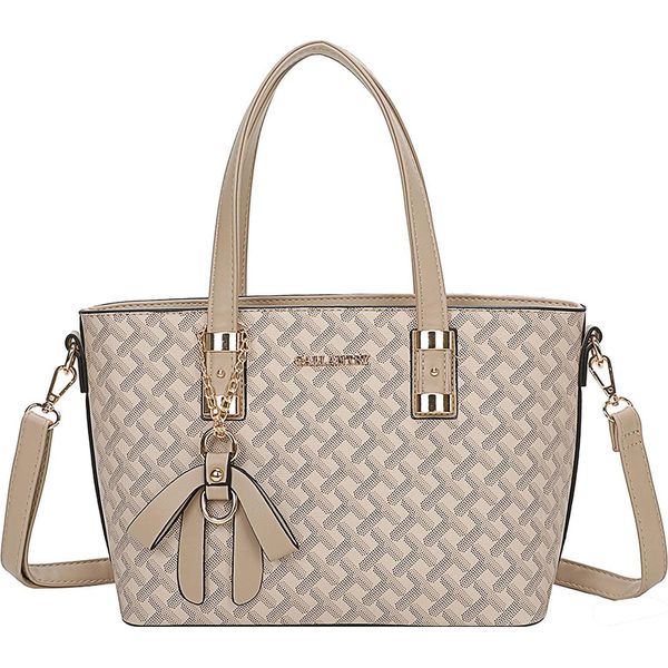 Gallantry, Shopper Da Donna In Tessuto Con Fiocco E Tracolla, Grigio Talpa-image