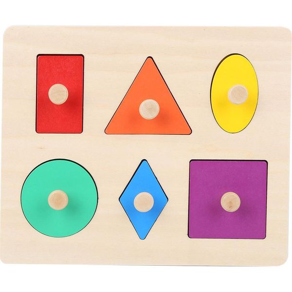 Gioco Educativo Prescolare In Legno Per L'apprendimento Delle Forme Geometriche Per Bambini-image