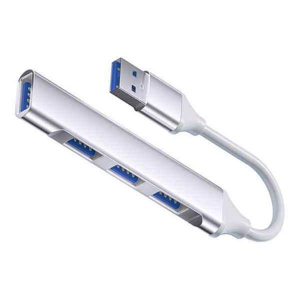 Inf Adattatore Usb Type-C A 4 Porte: Usb 2.0X3 + Usb 3.0 Per Pc E Laptop D'argento-image