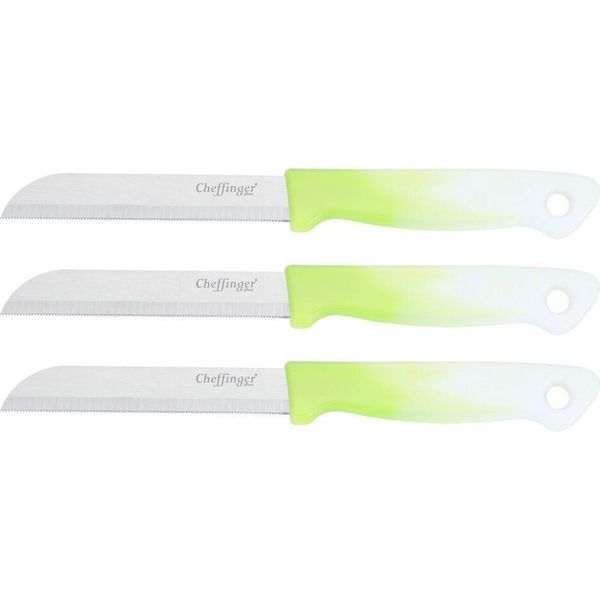 3 Pezzi Coltello Da Cucina 18 Cm Con Manico Ergonomico - Versatile E Facile Da Pulire, Verde Chiaro-image