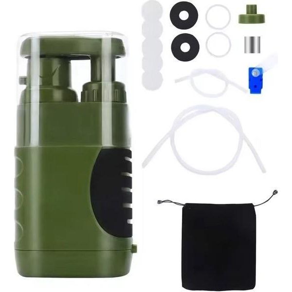 Pompa Di Purificazione Dell'acqua - Sistema Di Filtraggio Dell'acqua - Filtro Dell'acqua - Kit Di Sopravvivenza - Kit Di Emergenza - Kit Di Emergenza Per La Guerra - Kit Di Sopravvivenza - Kit Di Emergenza Per La Casa - Kit Di Sopravvivenza - Verde-image